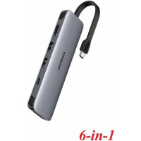 Ugreen 60268 15CM màu đen HUB 4 cổng USB Type-C ra 4 x USB 3.0