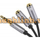 Cáp âm thanh Ugreen 3.5mm to Aux + Mic M/F Vỏ nhôm (Đen) 60287