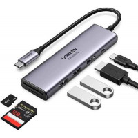 Thiết bị mở rộng Type-C 5 in 1 Sang HDMI 4K@60HZ + USB 3.0*2 + SD/TF + PD 100W Ugreen 60384