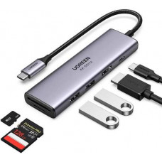 Thiết bị mở rộng Type-C 5 in 1 Sang HDMI 4K@60HZ + USB 3.0*2 + SD/TF + PD 100W Ugreen 60384