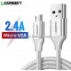 Cáp Ugreen USB 2.0 A to Micro USB Dây nhôm mạ niken 3m (Trắng) 60404