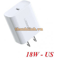 Bộ Đổi Nguồn Sạc Nhanh Ugreen PD 20W US (Trắng) 60449