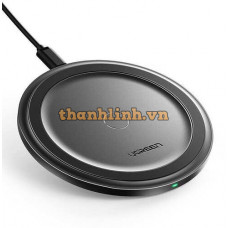 Ugreen 60470 10W sạc nhanh không dây chuẩn GI bẻ mặt bằng da màu đen ED032 10060470