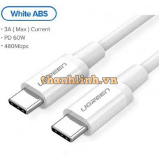 Cáp sạc, dữ liệu USB Type-C to USB Type-C dài 0,5M hỗ trợ PD 60W Ugreen 60517