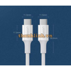 Cáp sạc USB type-C 100W 20V/5A (Male/Male) dài 1m Ugreen 60551 cao cấp