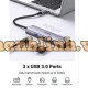 Hub chia USB Type-C to 3 cổng USB 3.0 Type-A kèm Lan Gigabit, vỏ nhôm chính hãng Ugreen 60600