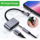 Ugreen 60715 7cm bẻ góc 90 độ USB Type-C ra 3,5mm Bộ chuyển đổi có chipset hỗ trợ cổng nguồn CM193 20060715