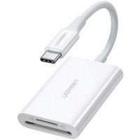 Ugreen 60724 màu trắng đọc thẻ USB Type-C ra SD TF 4.0 hỗ trợ UHS-II CM265 10060724