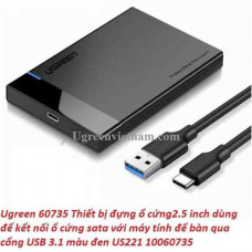 Hộp box đựng ổ cứng 2,5 inch USB-C Sata 5Gbps Ugreen 60735 (hỗ trợ 6TB)