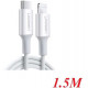 Ugreen 60748 1.5m Cáp Usb Type-C ra apple Lightning màu trắng US171 10060748