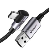 Ugreen 60782 1,5M màu đen cáp USB đầu Type-C bẻ góc 90 độ 3A US284 10060782
