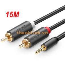 Cáp âm thanh audio 3.5mm sang 2RCA (hoa sen) 15M Ugreen 60834