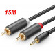 Cáp âm thanh audio 3.5mm sang 2RCA (hoa sen) 15M Ugreen 60834