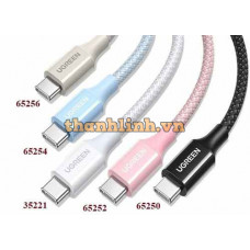 Cáp sạc nhanh 100W/5A USB Type-C to USB Type-C dài 2M Ugreen 65252 cao cấp (Màu Hồng)