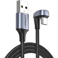 Ugreen 70314 1.5m U Shape cáp USB A ra Type-C hình chữ U dây bện dù đầu bọc nhôm màu đen US311 20070314