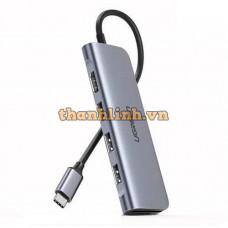Thiết bị mở rộng USB type-C to HDMI/Hub USB 3.0/SD/TF chính hãng Ugreen 70410