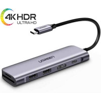 Thiết bị mở rộng USB type-C to HDMI/Hub USB 3.0/SD/TF hỗ trợ sạc cổng USB-C Ugreen 70411