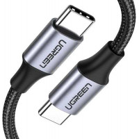 Ugreen 70416 1m qc3 0 Cáp sạc nhanh Type-C ra USB C + A Màu đen US314 20070416