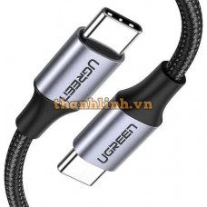 Ugreen 70416 1m qc3 0 Cáp sạc nhanh Type-C ra USB C + A Màu đen US314 20070416