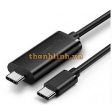 Ugreen 70421 2m 480Mbps 2.0 cáp truyền dữ liệu giữa 2 máy tính Type-C sang Type-C màu đen Us319 20070421