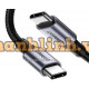 Cáp sạc, dữ liệu USB Type-C to Type-C dài 1,5M bọc dù hỗ trợ PD 100W Ugreen 70428 cao cấp