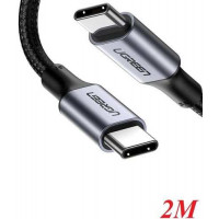 Cáp sạc, dữ liệu USB Type-C to Type-C dài 2M bọc dù hỗ trợ PD 100W Ugreen 70429 cao cấp