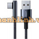 Ugreen 70431 50cm bẻ góc C 90 độ Cáp USB A sang Type-C 2.0 màu đen truyền dữ liệu từ máy tính ra điện thoại dài 0,5M US317 20070431
