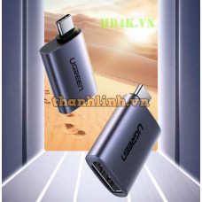 Ugreen 70451 4K 60Hz USB Type-C sang DP Đầu đổi vỏ nhôm màu xám us321 20070451