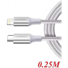 Ugreen 70521 25cm white Lightning to USB Type-C 2.0 cable 0,25m US304 10070521