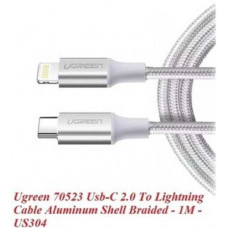 Ugreen 70523 1m cáp usb type c ra lightning 2.0 màu trắng US304 20070523