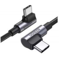 Cáp dữ liệu, sạc nhanh 60W USB 2.0 Type-C to Type-C bẻ góc 2 đầu 90 độ L dài 1M Ugreen 70529 cao cấp