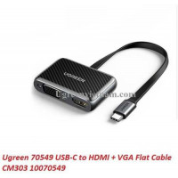 Ugreen 70549 cáp dẹp chống gãy USB Type-C Đầu chuyển đổi ra HDMI + VGA