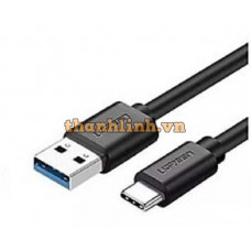Ugreen 70559 25cm QC3 0 cáp USB A ra Type-C dây dù siêu bền đầu nhôm chống gãy 0,25M US301 20070559