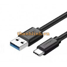 Ugreen 70560 50cm Cáp dữ liệu USB Type-C sang USB 2.0 màu đen truyền dữ liệu từ máy tính ra điện thoại dài 0,5M US301 20070560