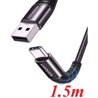 Ugreen 70561 1.5m QC4 0 cáp USB A ra Type-C dây dù siêu bền đầu nhôm chóng gãy US301