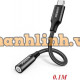 Cáp chuyển đổi Type C sang Jack 3.5mm Vỏ nhôm+Bện đen 10CM 70858