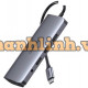 Bộ chuyển đổi USB C to HDMI + VGA + LAN 1Gbps + Hub USB3.0 + SD/TF + Audio Ugreen 80133 cao cấp