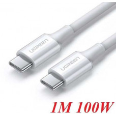 Ugreen 80372 2M sạc 100W màu trắng Cáp sạc và truyền dữ liệu 2 đầu USB Type-C hỗ trợ sạc nhanh công suất Us300 20080372