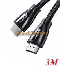 Cáp HDMI 2.1 dài 3m Ultra HD 8K@60Hz Ugreen 80404 Cao Cấp
