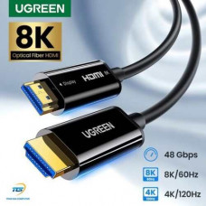Cáp HDMI 2.1 sợi quang lõi đồng 15m hỗ trợ 8K/60Hz, 4K/120Hz chính hãng Ugreen 80407 cao cấp