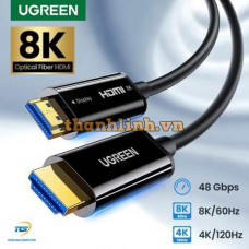 Cáp HDMI 2.1 sợi quang lõi đồng 20m hỗ trợ 8K/60Hz, 4K/120Hz chính hãng Ugreen 80408 cao cấp