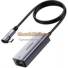 Ugreen 80605 1 2M Bộ chuyển Type-C sang RJ45 + Sạc Pd