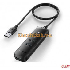 Hub chia USB 3.0 ra 4 cổng dài 1M chính hãng Ugreen 80657 cao cấp (Micro USB cấp nguồn)