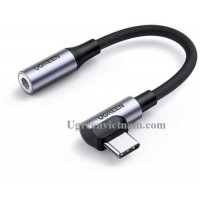 Cáp chuyển đổi USB Type-C bẻ góc 90 sang Audio 3.5mm Ugreen 80723 cao cấp (Không chip DAC)