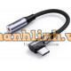 Cáp chuyển đổi USB Type-C bẻ góc 90 sang Audio 3.5mm Ugreen 80723 cao cấp (Không chip DAC)