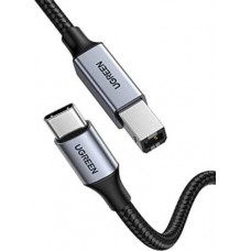 Cáp máy in USB Type-C to USB Type-B dài 1M bọc dù Ugreen 80805 cao cấp