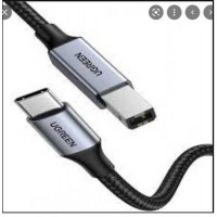 Cáp máy in USB Type-C to USB Type-B dài 3M bọc dù Ugreen 80808 cao cấp