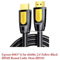 Cáp HDMI Tròn Ugreen 0.5m (Vàng Đen) 80837