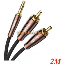Cáp audio âm thanh 3.5mm ra 2 RCA dài 2M Ugreen 80847