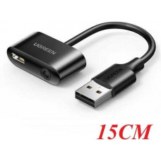 Bộ chuyển đổi âm thanh USB Ugreen USB-A sang USB-C với giắc cắm tai nghe 3,5 mm 80897